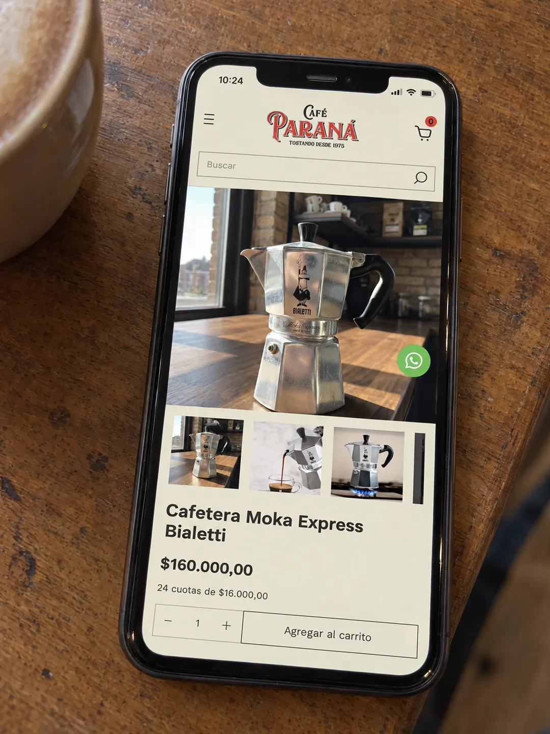 Café Paraná: tienda online en el celular