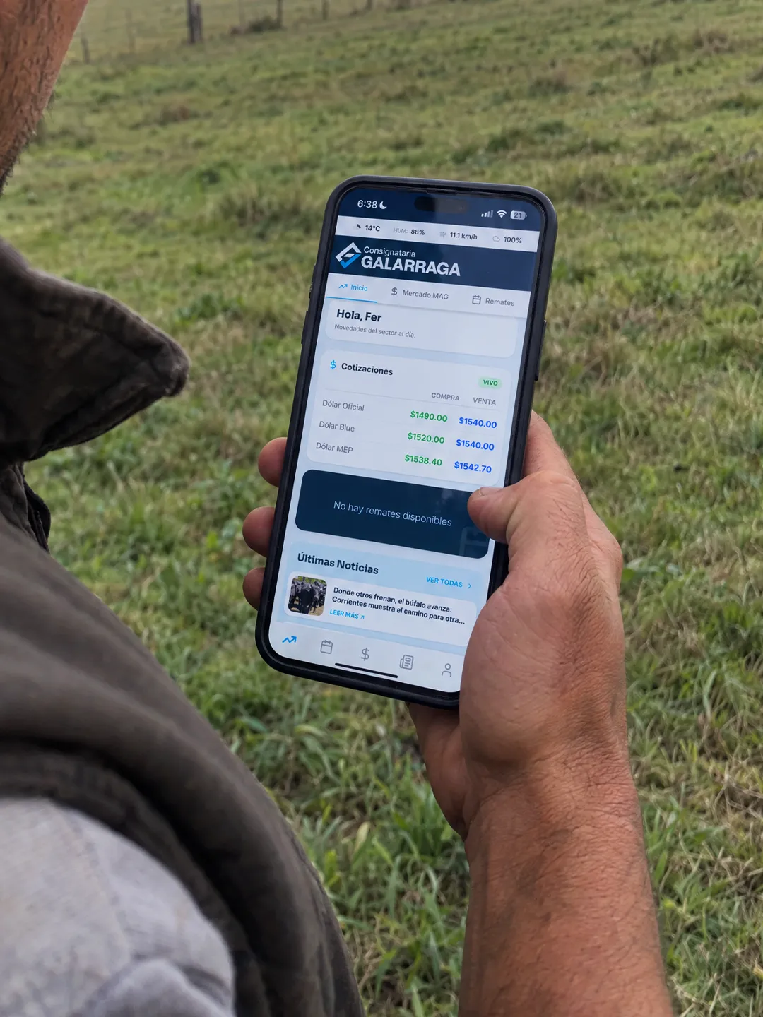 Galarraga: app con las cotizaciones del día
