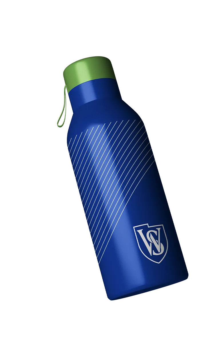 Botella con identidad del colegio
