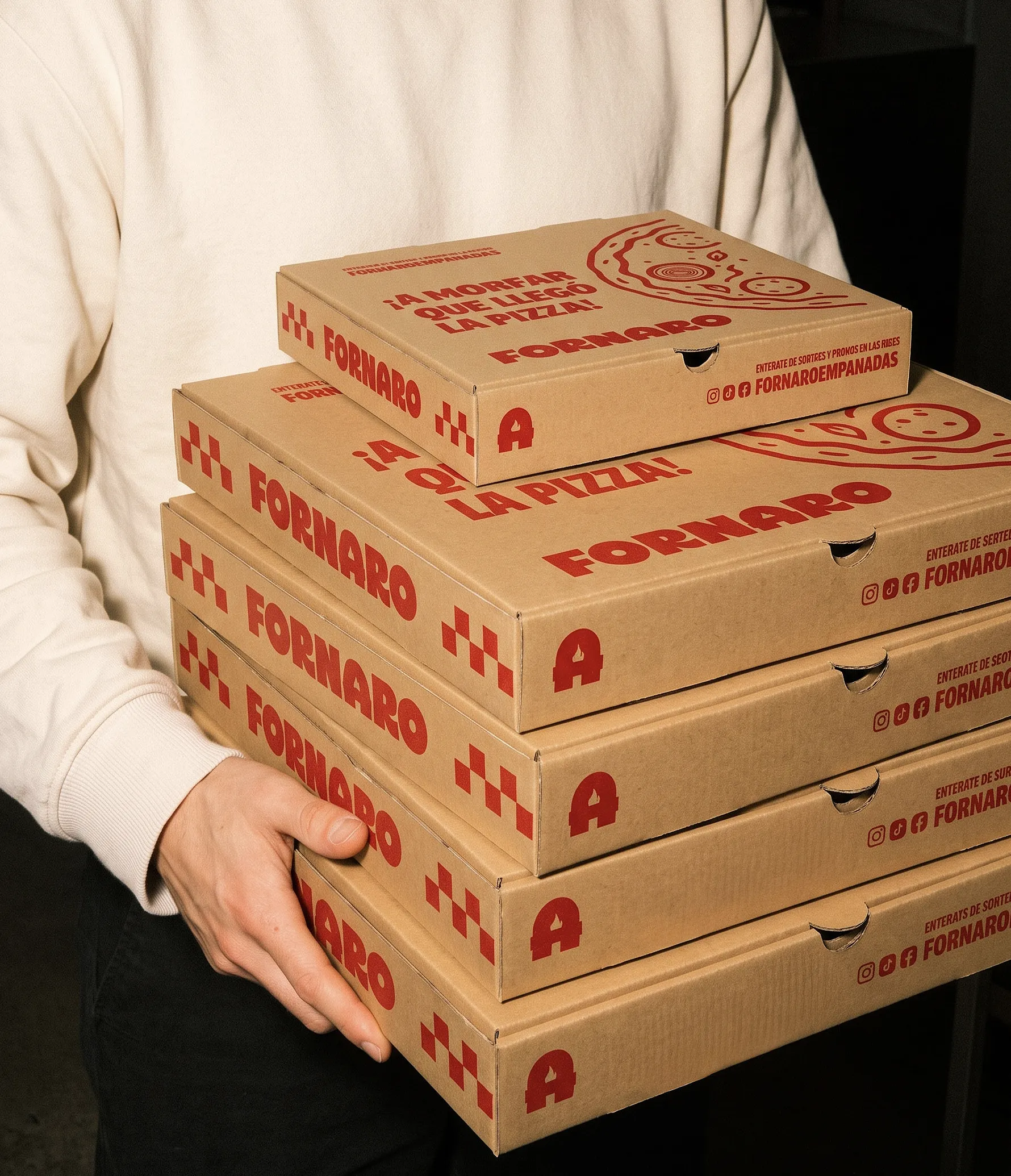 Cajas de pizza de Fornaro