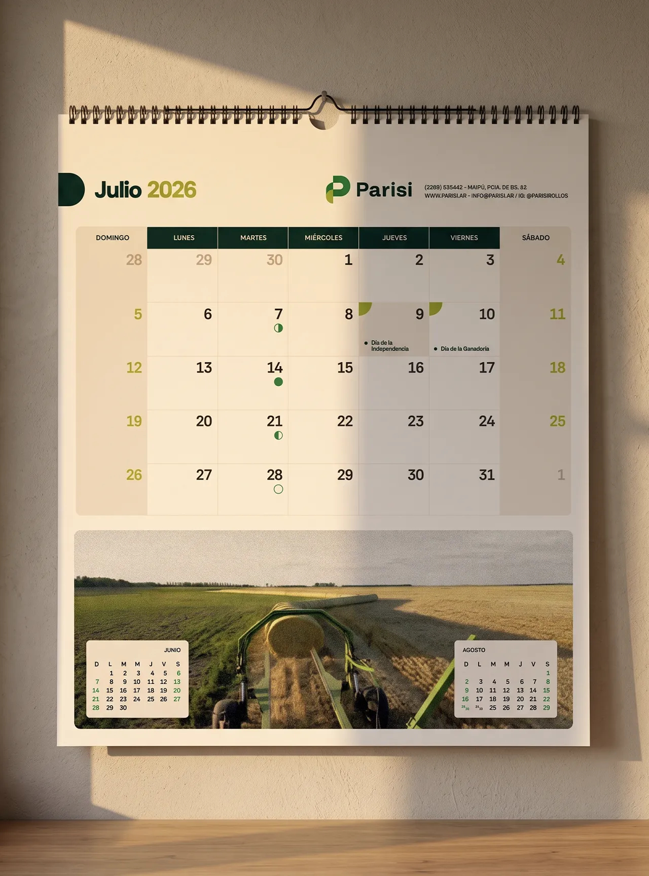 Calendario Parisi 2026