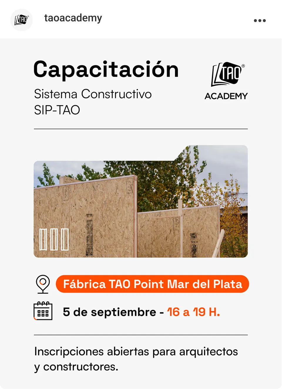 Posteo: capacitación en sistema constructivo SIP-TAO