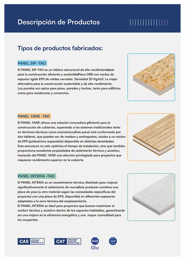 Ficha técnica: descripción de productos
