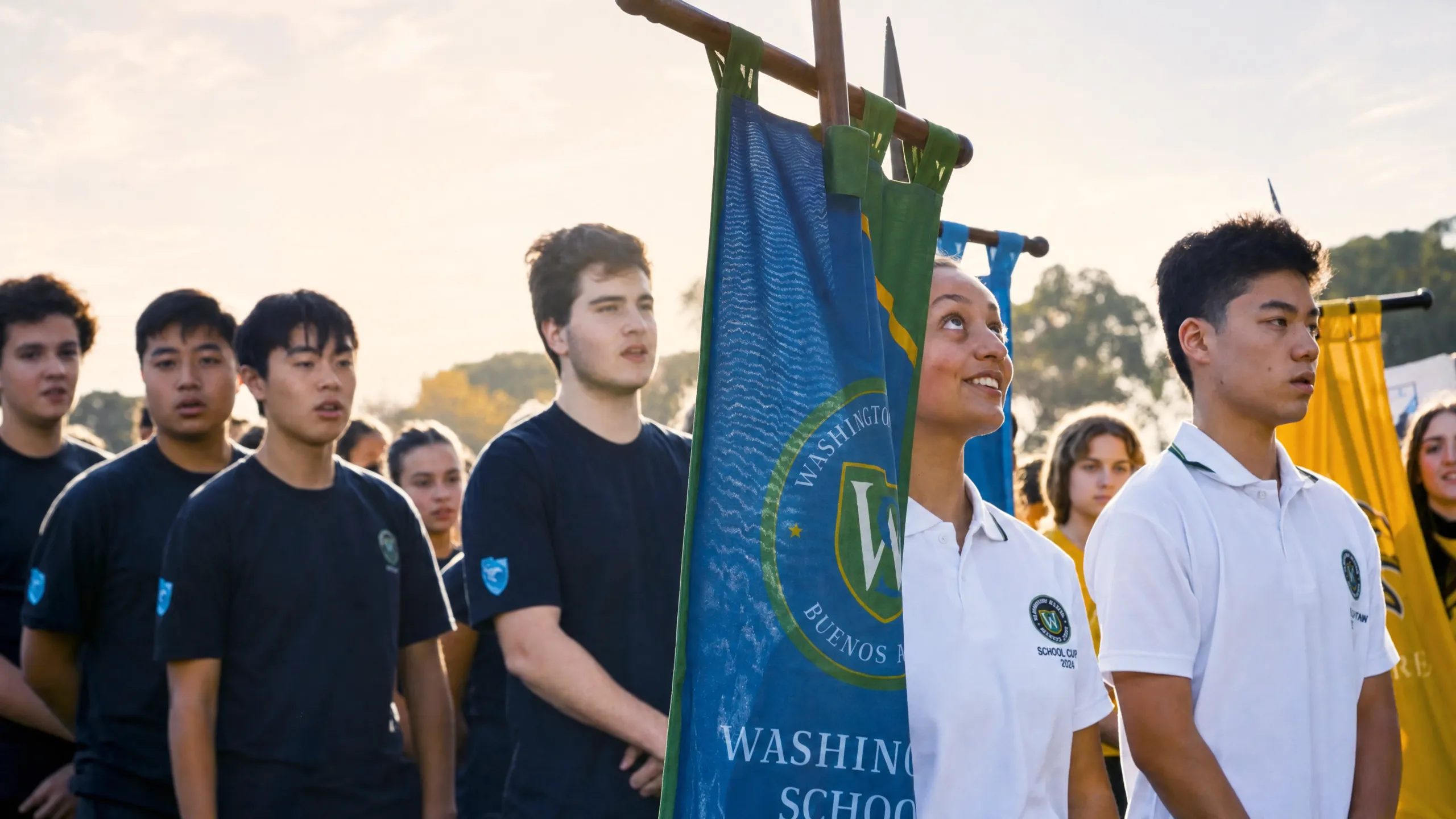 Fachada e identidad institucional de Washington School