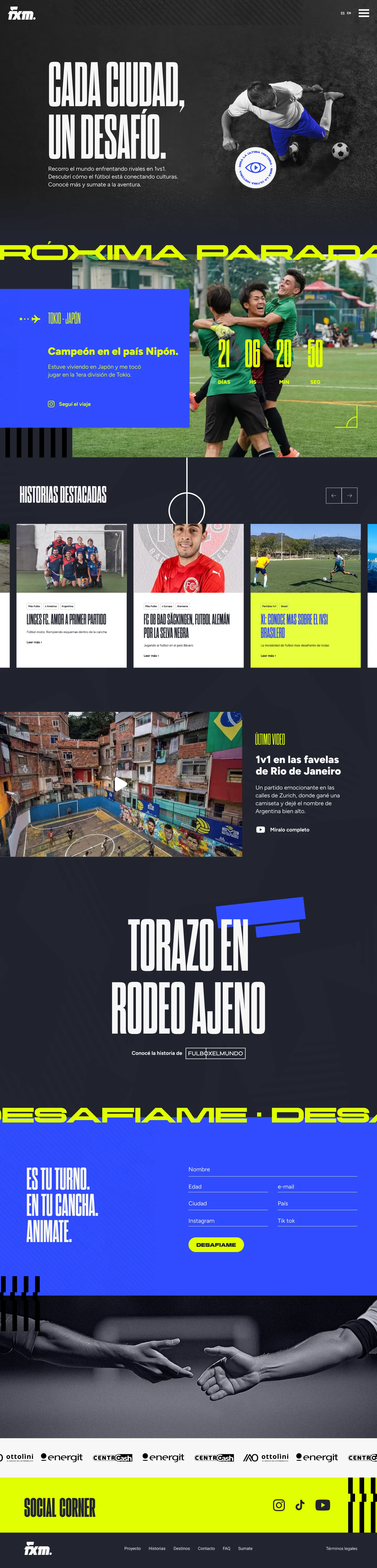 La home de Fulbo Por El Mundo