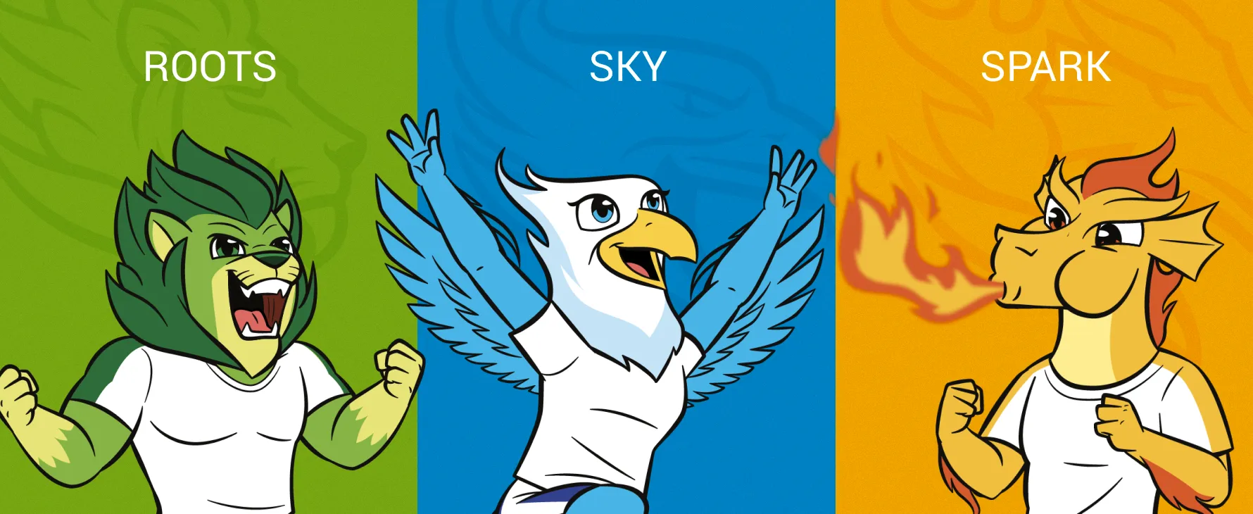 Las tres mascotas de las houses