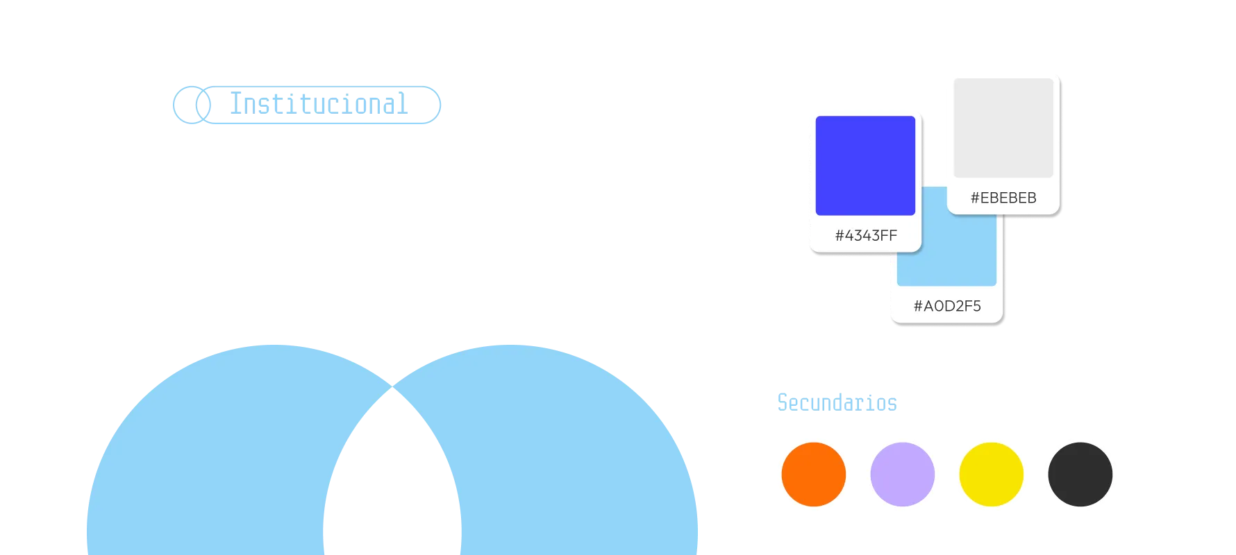Paleta cromática de Acadi: institucionales y secundarios