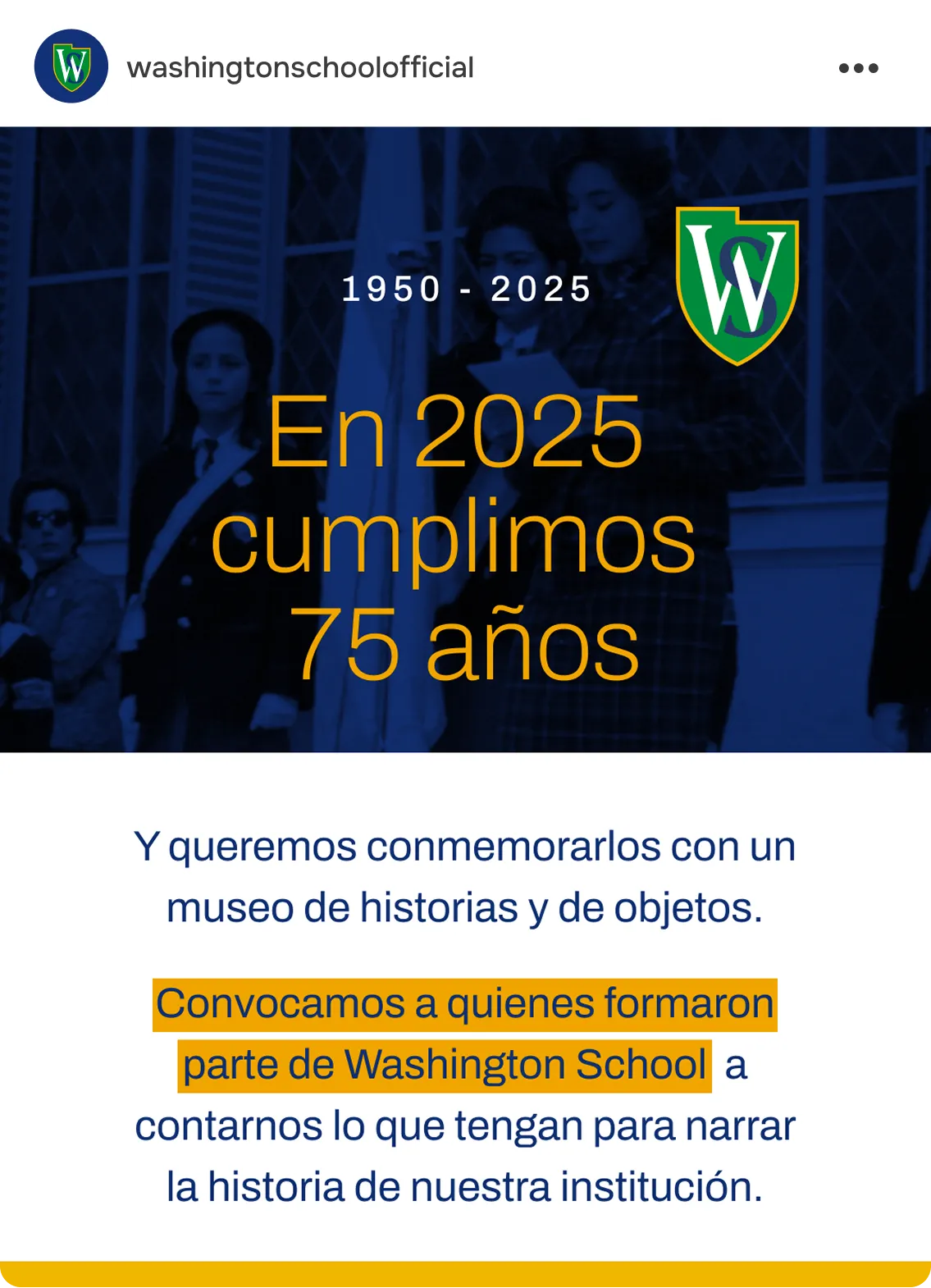 Posteo de Washington School