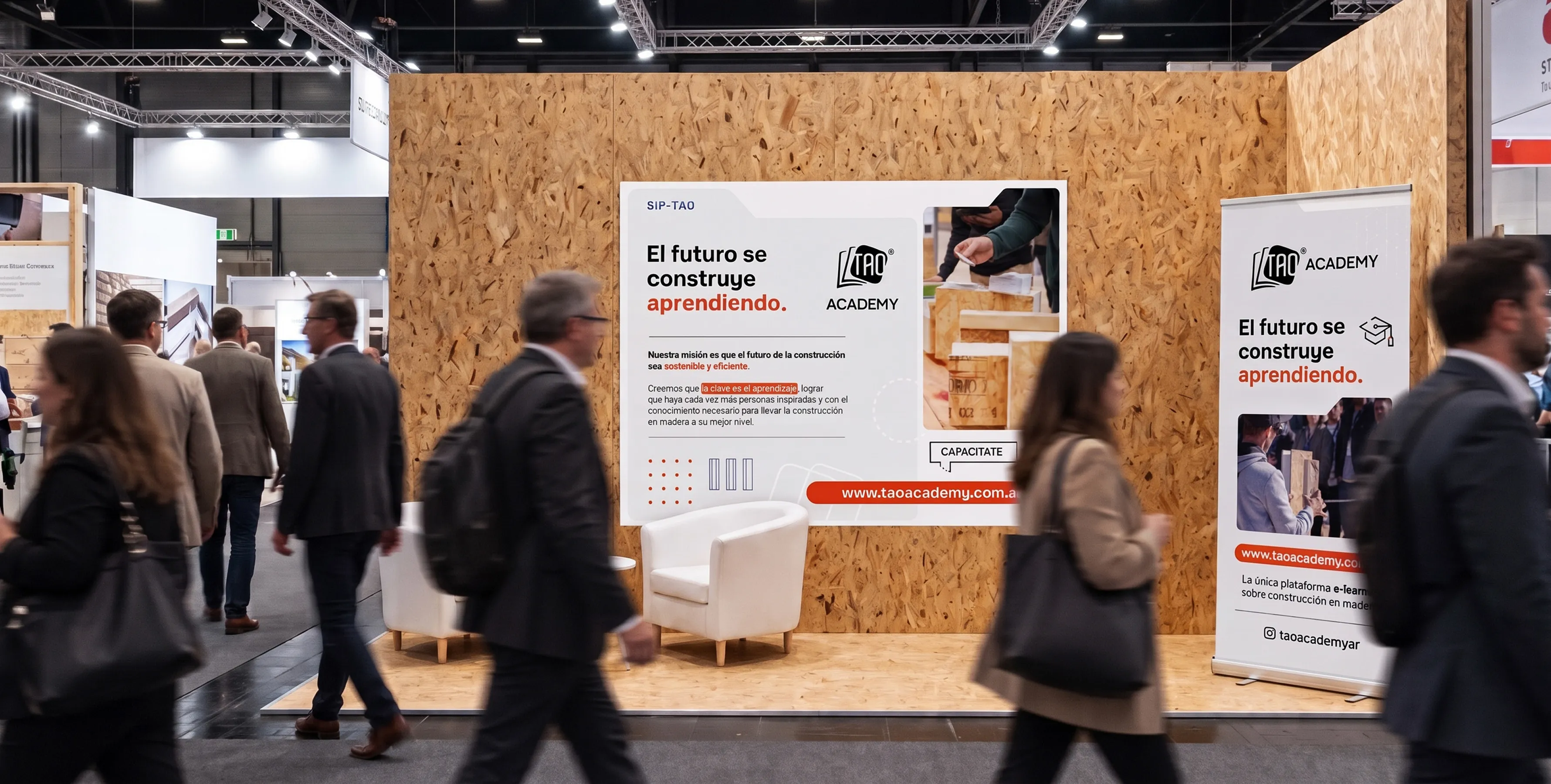Stand de TAO Academy en una feria