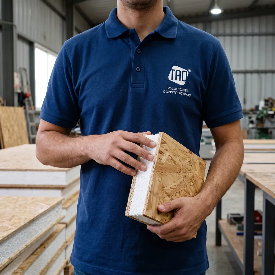 Identidad de TAO Soluciones Constructivas aplicada en obra