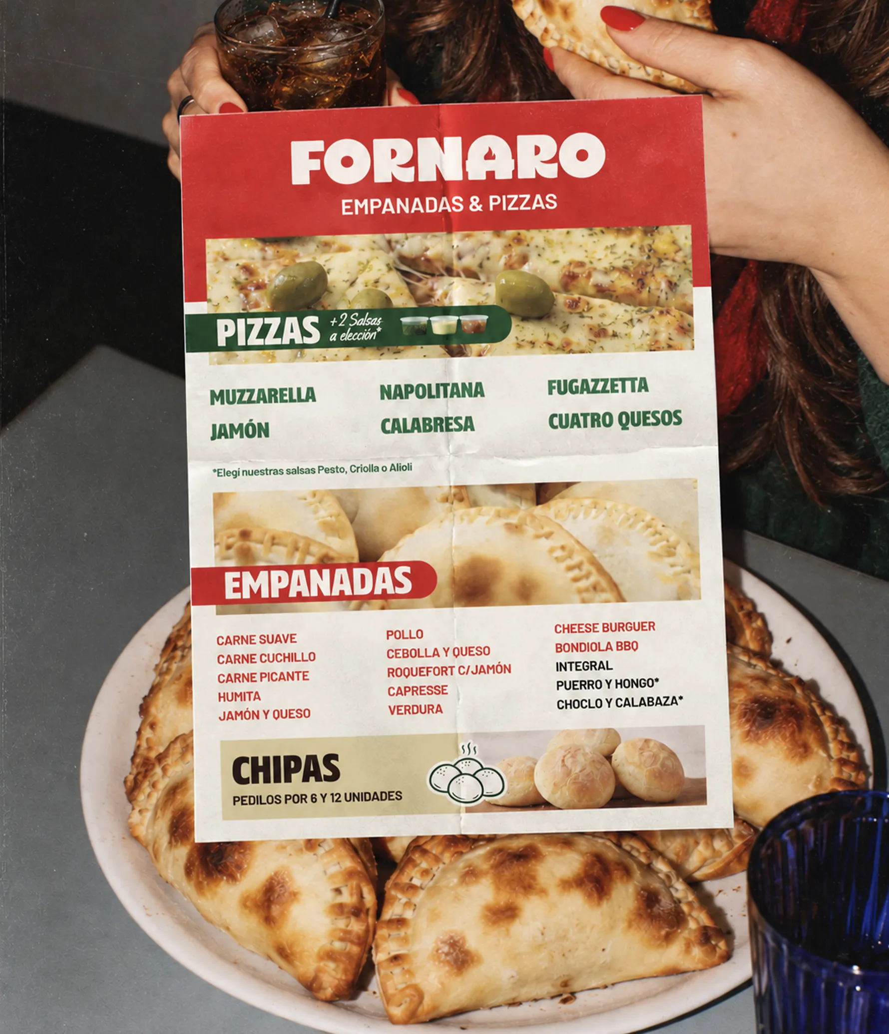 Volante con el menú de Fornaro