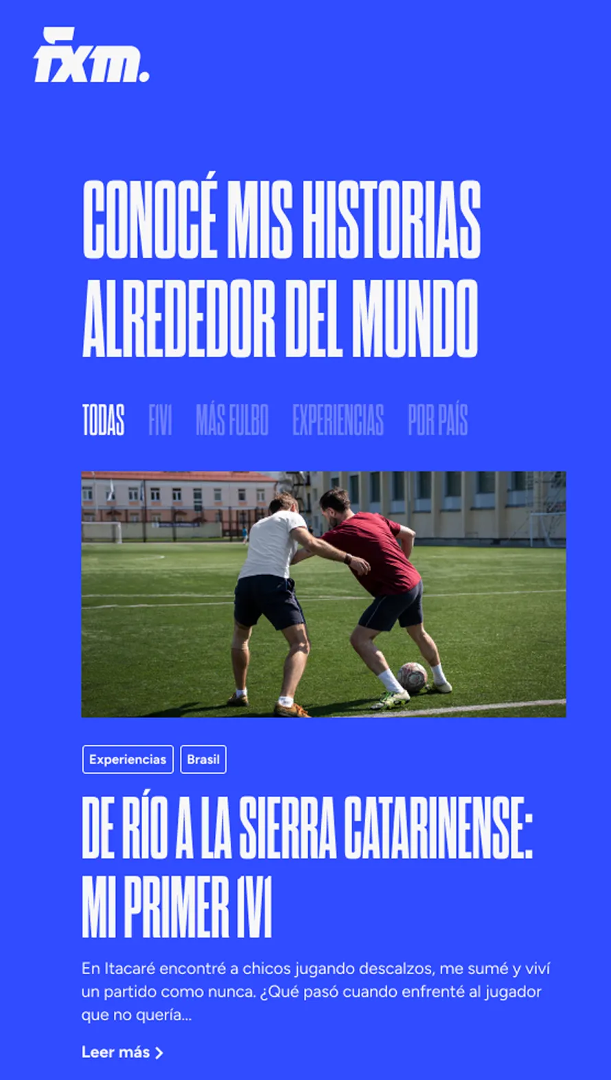 Listado de historias del sitio